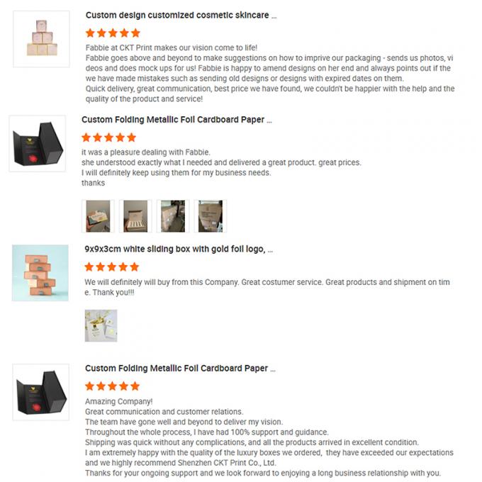 ポジティブな顧客フィードバックスクリーンショット