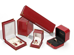 独創的な宝石 ブレスレット イヤリングボックス レッド クロコディール テクスチャー ライブ コメント