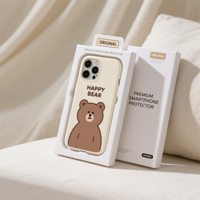 カスタムモバイルバックカバー包装箱 クラフト紙製携帯電話ケース包装箱 21x10x6cm