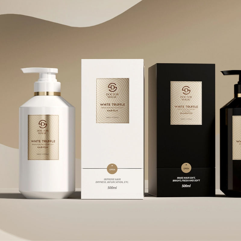 3本ボトル リジッド ロールオン 香水ボックス ゴールドブラック ラグジュアリー化粧品パッケージボックス マグネット開閉式