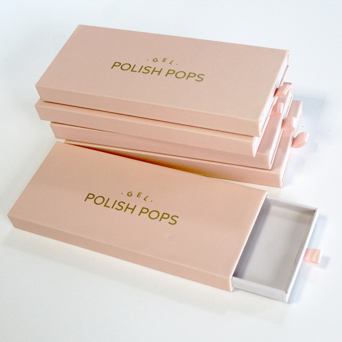 光沢ラミネートUVコーティングとニス加工を施した、美容マニキュア用つけ爪用高級プレスオンネイルパッケージボックス