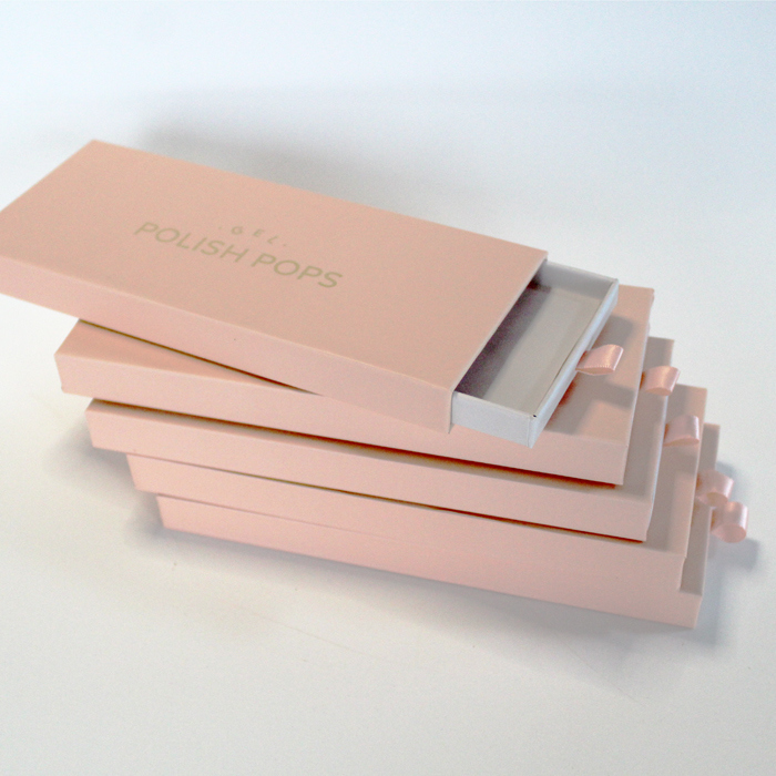 光沢ラミネートUVコーティングとニス加工を施した、美容マニキュア用つけ爪用高級プレスオンネイルパッケージボックス