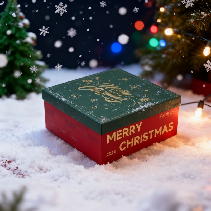 オーダーメイド レッド クリスマス フェスティバル カードボード ギフトボックス 蓋とベース 卸売・小売用