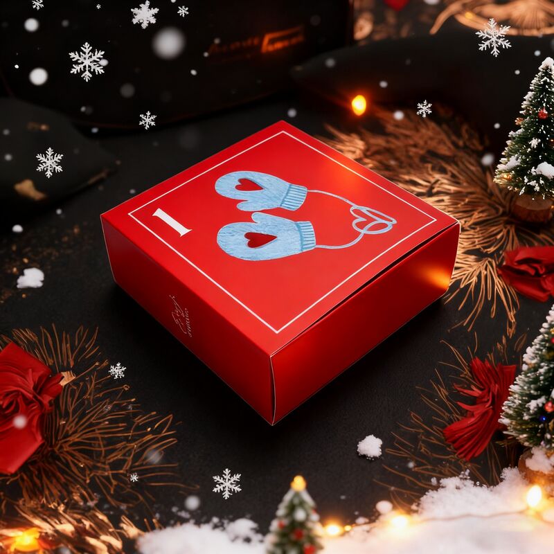 オーダーメイド レッド クリスマス フェスティバル カードボード ギフトボックス 蓋とベース 卸売・小売用