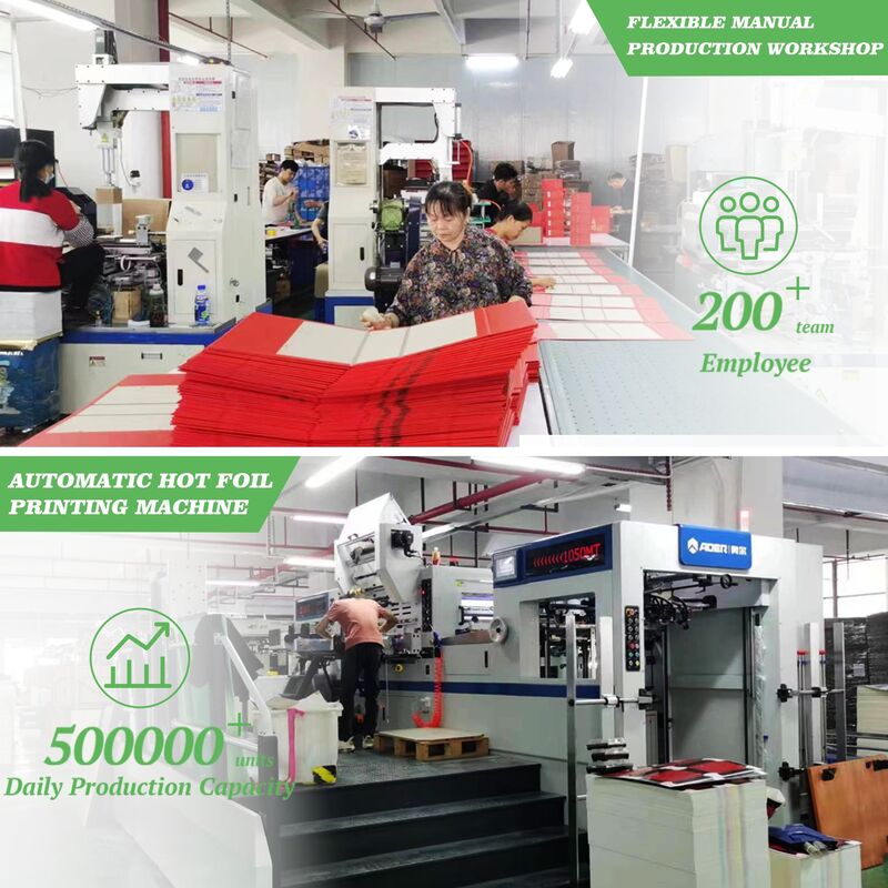 金製紙のスタンプリングとカスタム印刷硬紙カードストックギフトボックス