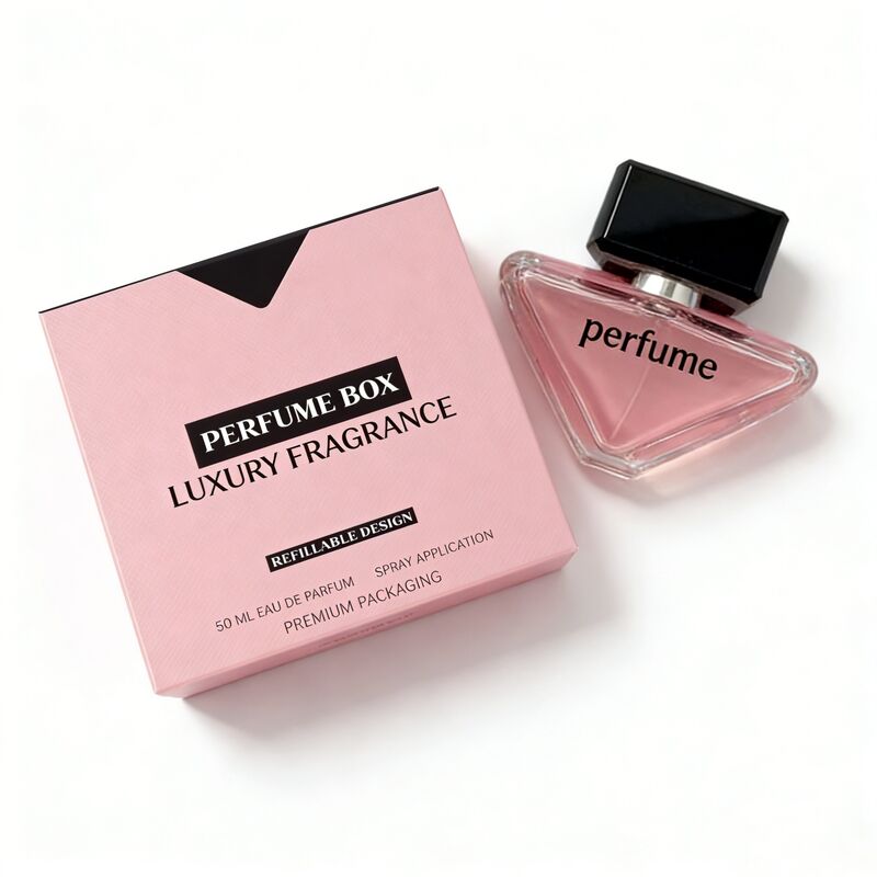 二重スロットカード紙 Vカットデザイン香水包装箱 350,400gm 硬紙板と4色印刷,ホットスタンプ,UV