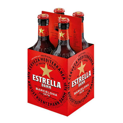 ハンドルによって印刷される頑丈なボール紙 ビール皿4-6のパックの習慣