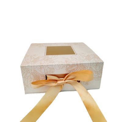 窓の食品等級が付いている防水ペーパー金のリボンの菓子器